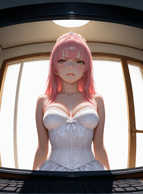anime girl, bride, computer screen