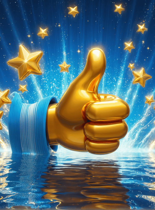 hand, stars, water