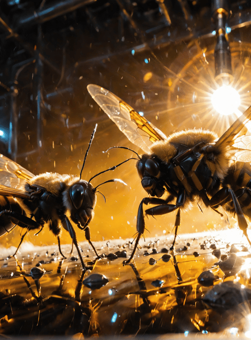 bees, insects, wings, reflection, light, bees, bees, bees, bees, bees