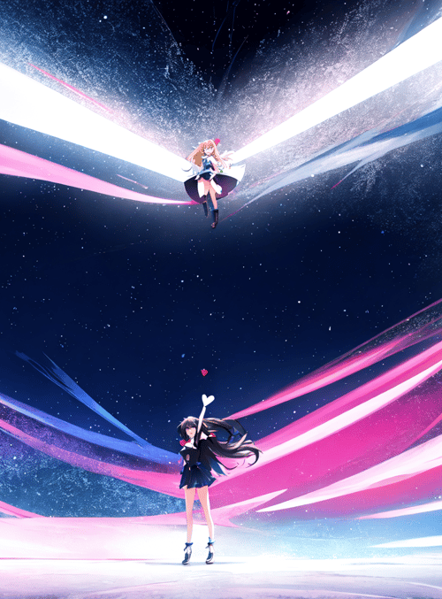 anime characters, girl, celestial elements