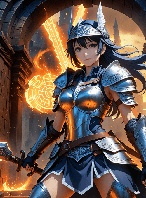 warrior, sword, armor