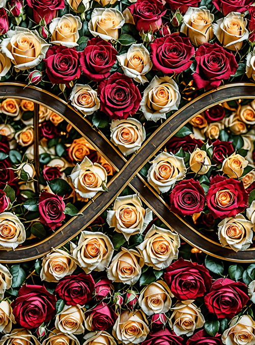 roses, infinity symbol