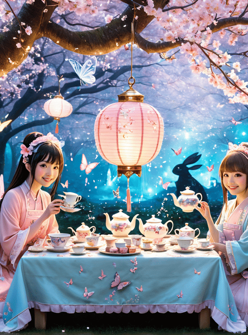 fairy, teacup, lantern