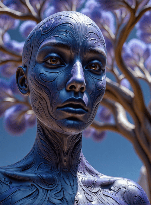 alien, tree, mountain, landscape