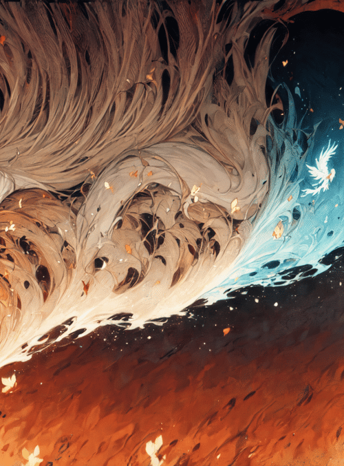 phoenix, bird, waves