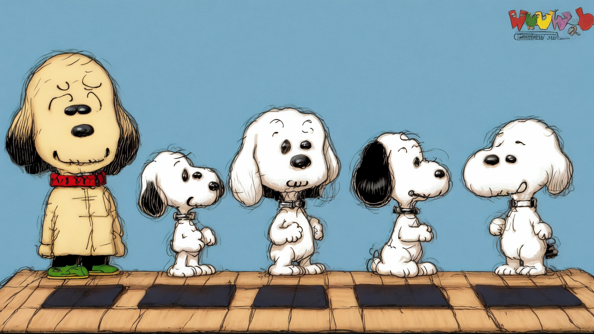 AI generated wallpaper featuring snoopy, characters, puppets
