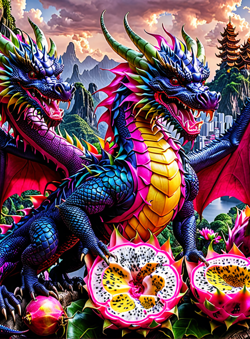 dragons, dragon, fruit