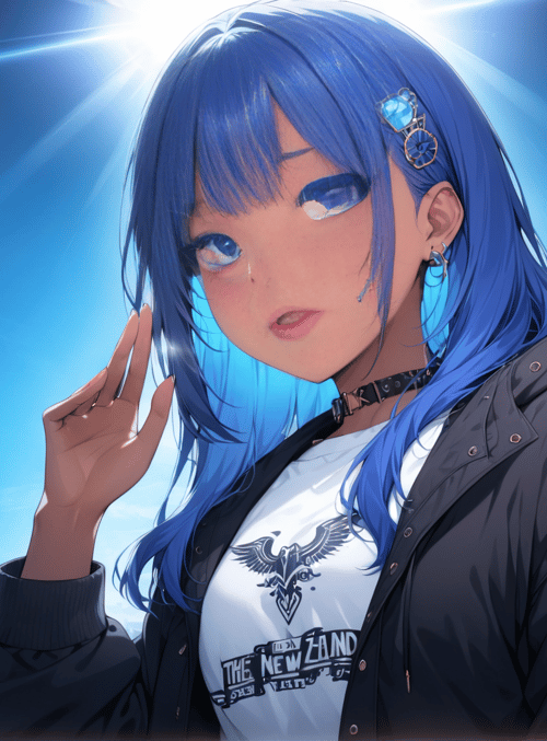 anime girl, cityscape