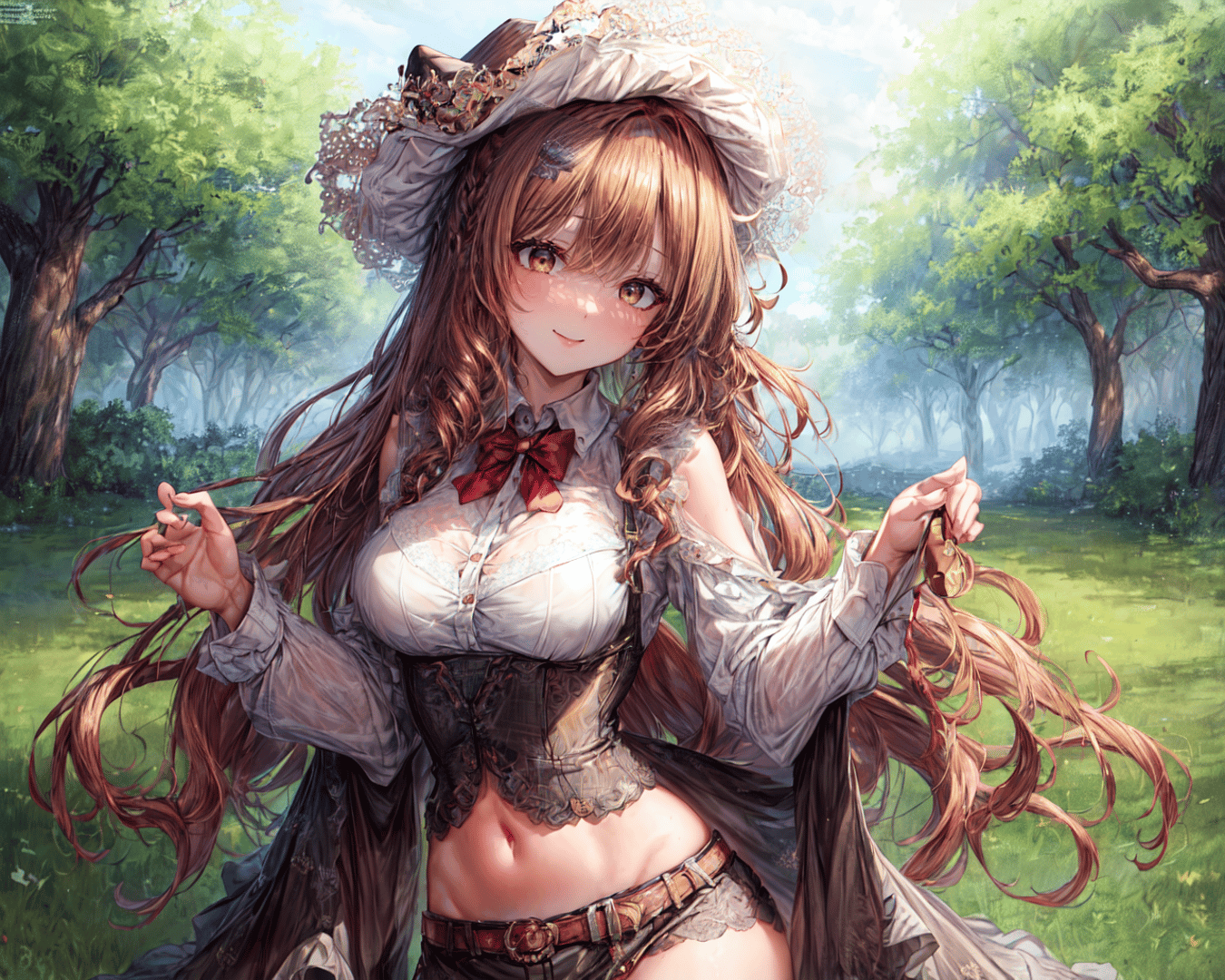 AI generated wallpaper featuring girl, lady, character
