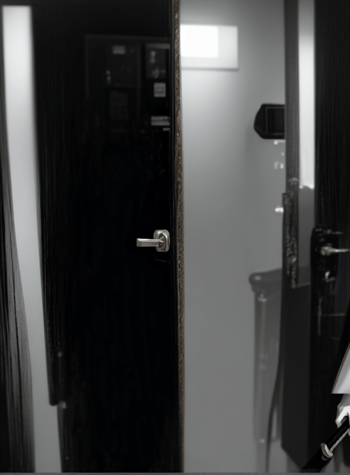 woman, sword, door