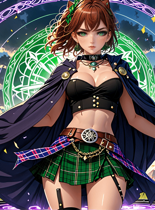 woman, flags, stage