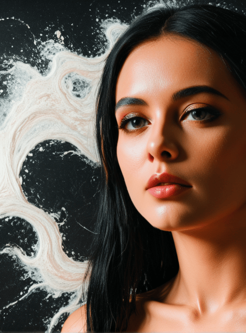 woman, hair, chalk, background
