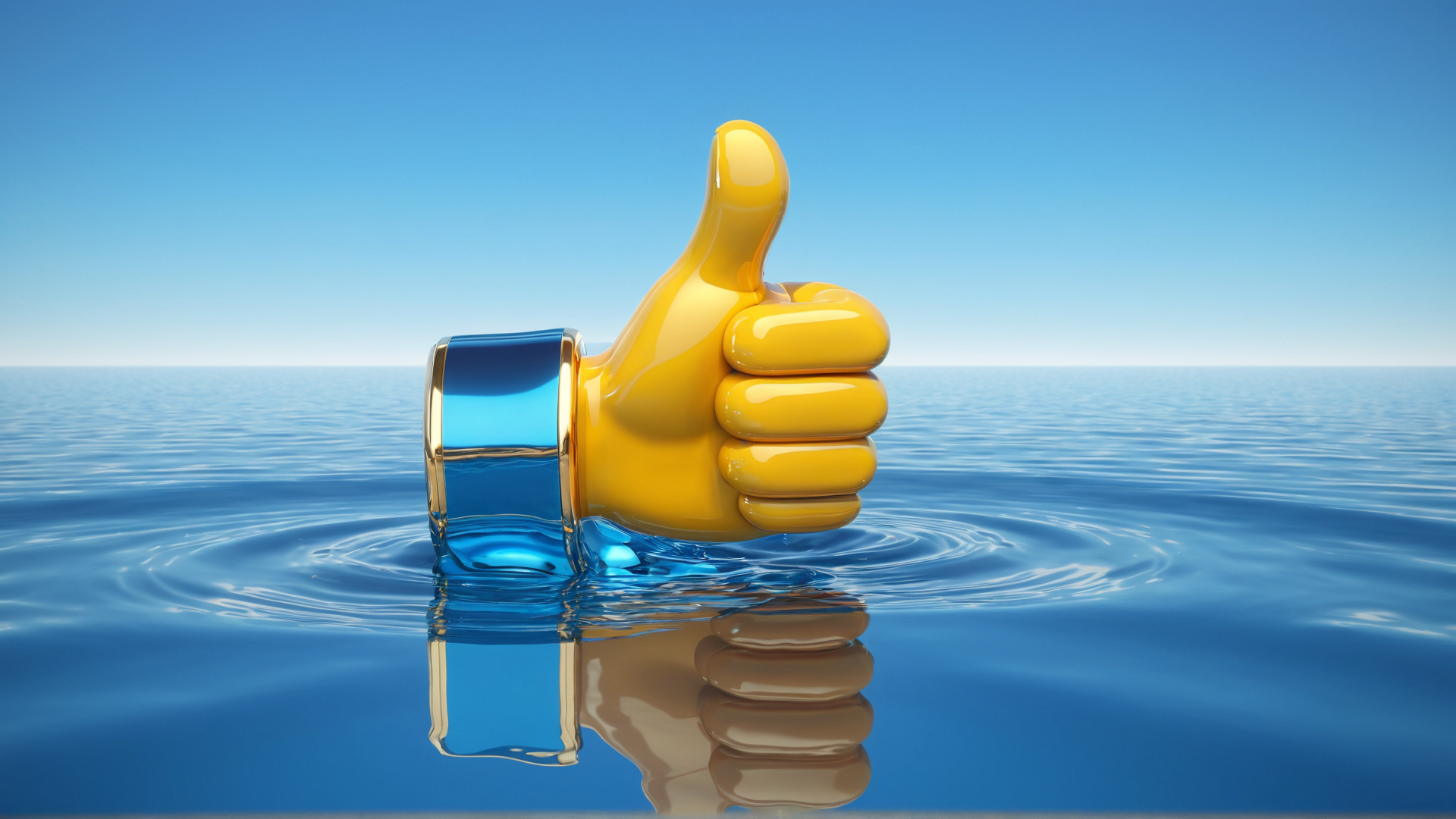AI generated wallpaper featuring thumbs up, hand, icon