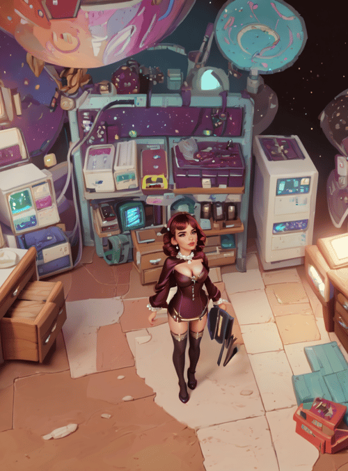 woman, workstation, tech