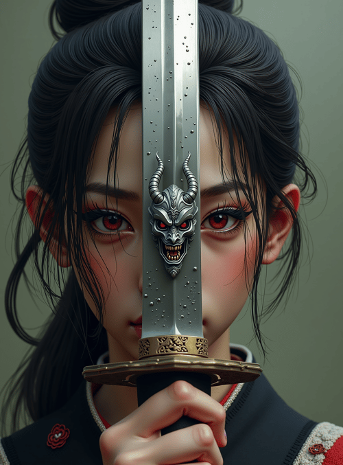 sword, woman, dragon