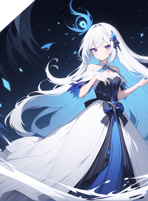 anime girl, dress, feathers