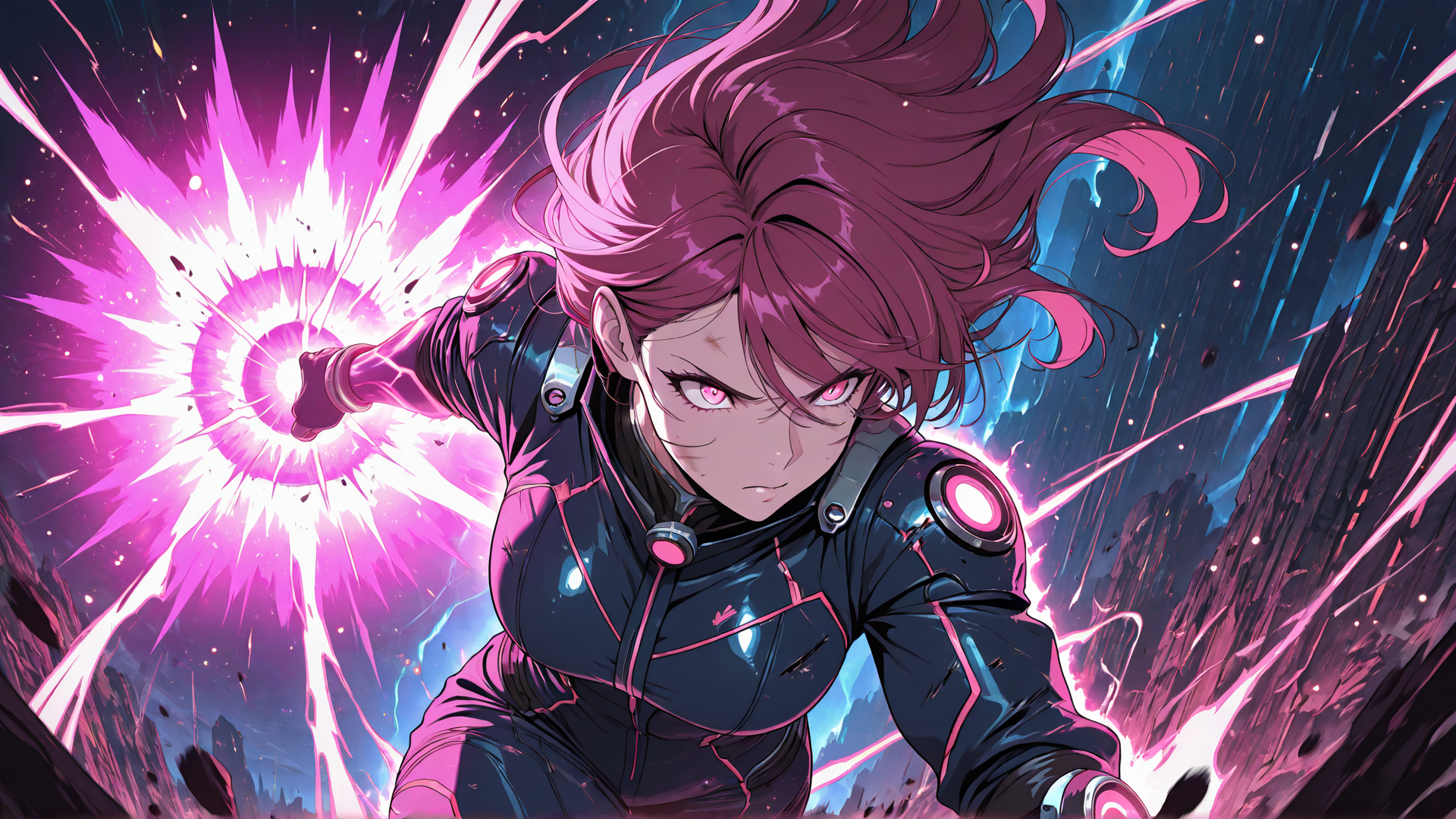 AI generated wallpaper featuring woman, astronaut, warrior