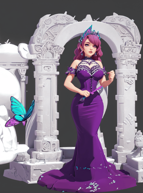 fairy, princess, butterfly, archway, castle