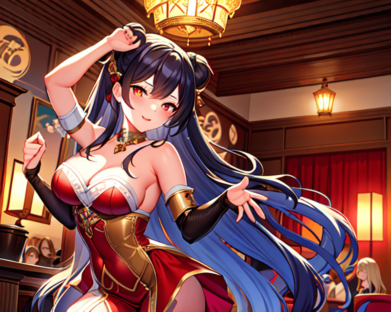 AI generated wallpaper featuring woman, anime, character