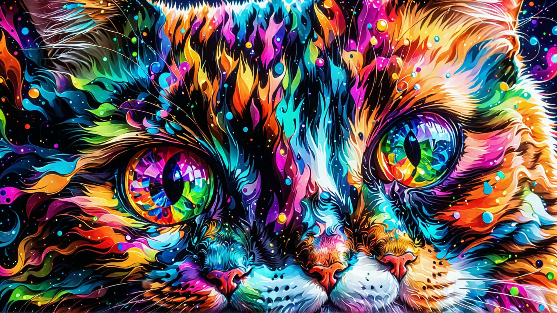 AI generated wallpaper featuring cat, feline, animal