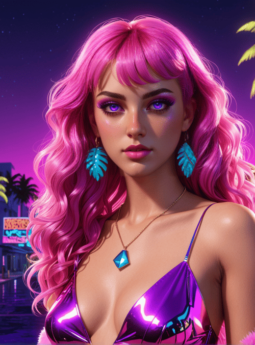 woman, casino, palm trees