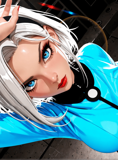 anime character, cyberpunk, sword, woman, hair