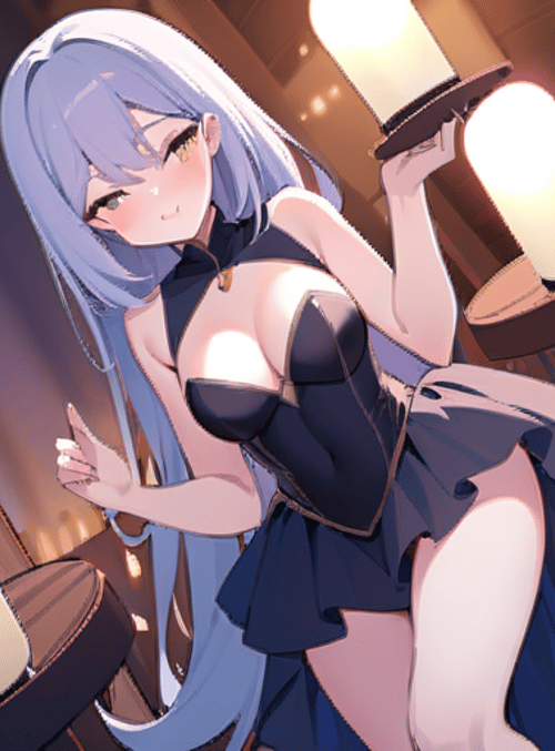 anime girl, candle, dress