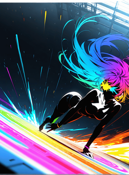 figure, surfer, anime