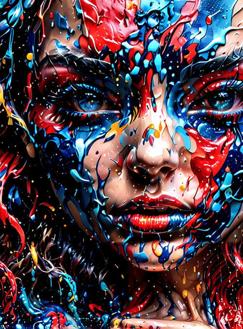 woman, paint, art
