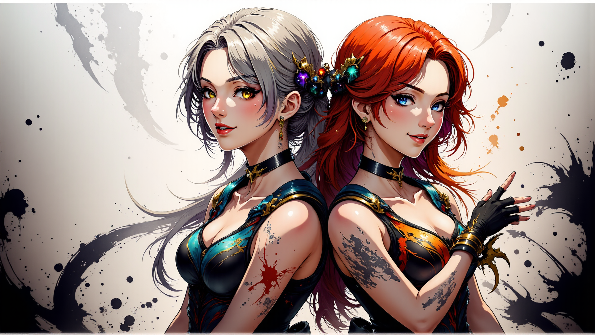 AI generated wallpaper featuring women, characters, models, fashion, artwork