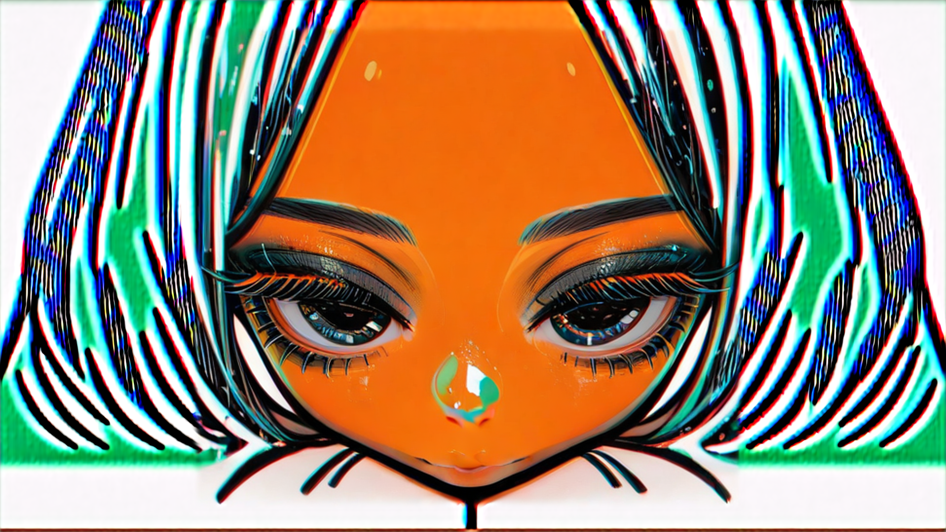 AI generated wallpaper featuring girl, face, tear