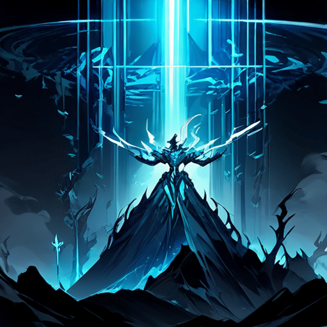 AI generated wallpaper featuring wizard, light, mountain