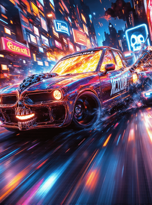 car, city, race