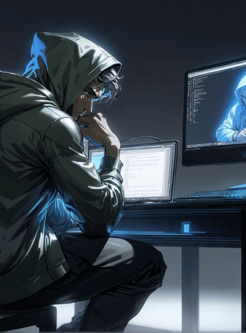 hacker, computer, monitor