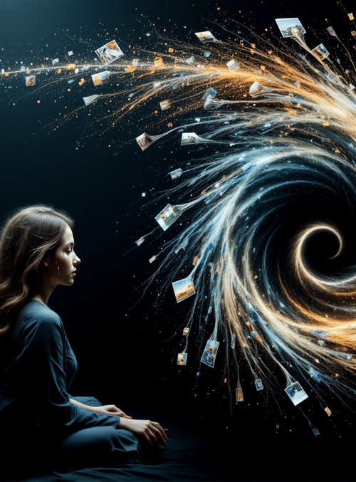 woman, photograph, galaxy