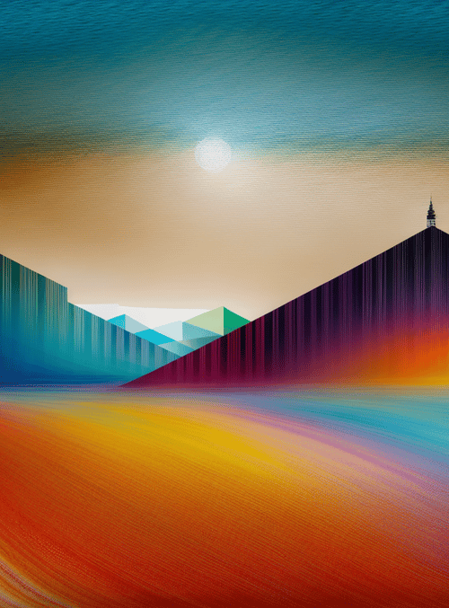 mountains, landscape, sunset