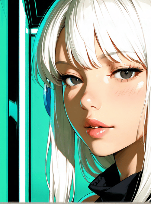 girl, headphones, hair