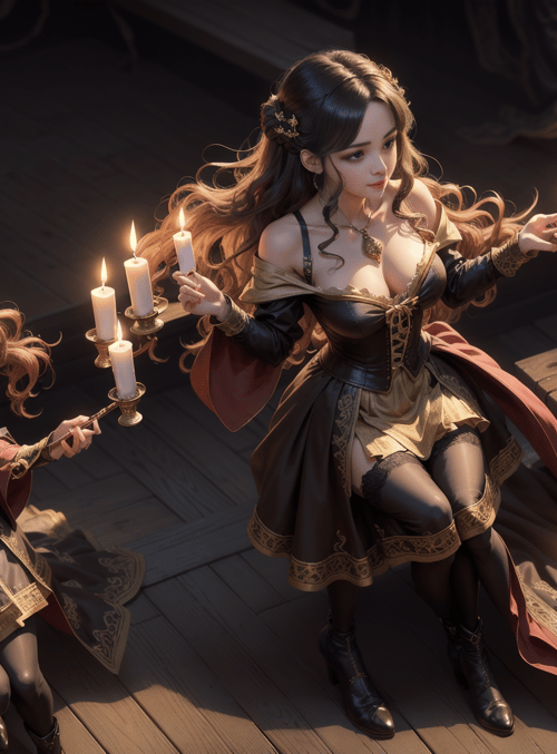 women, candles, armor