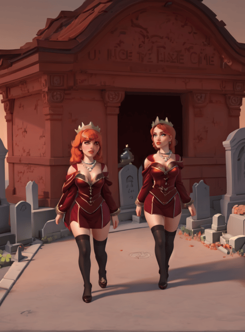 women, mausoleum, graveyard