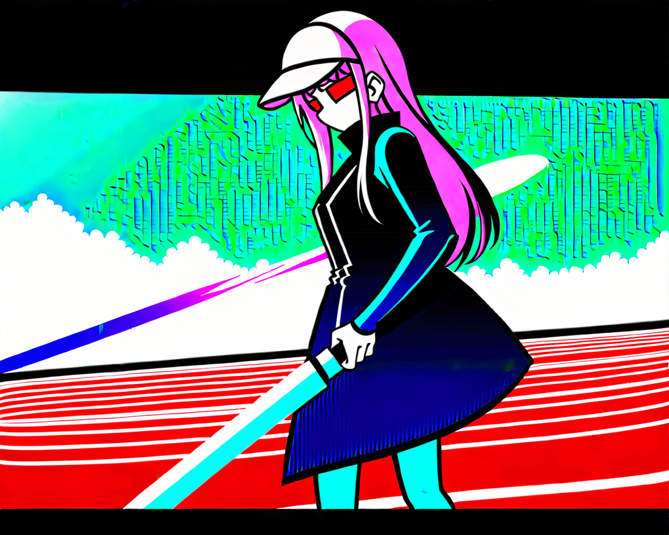 AI generated wallpaper featuring woman, runner, athlete