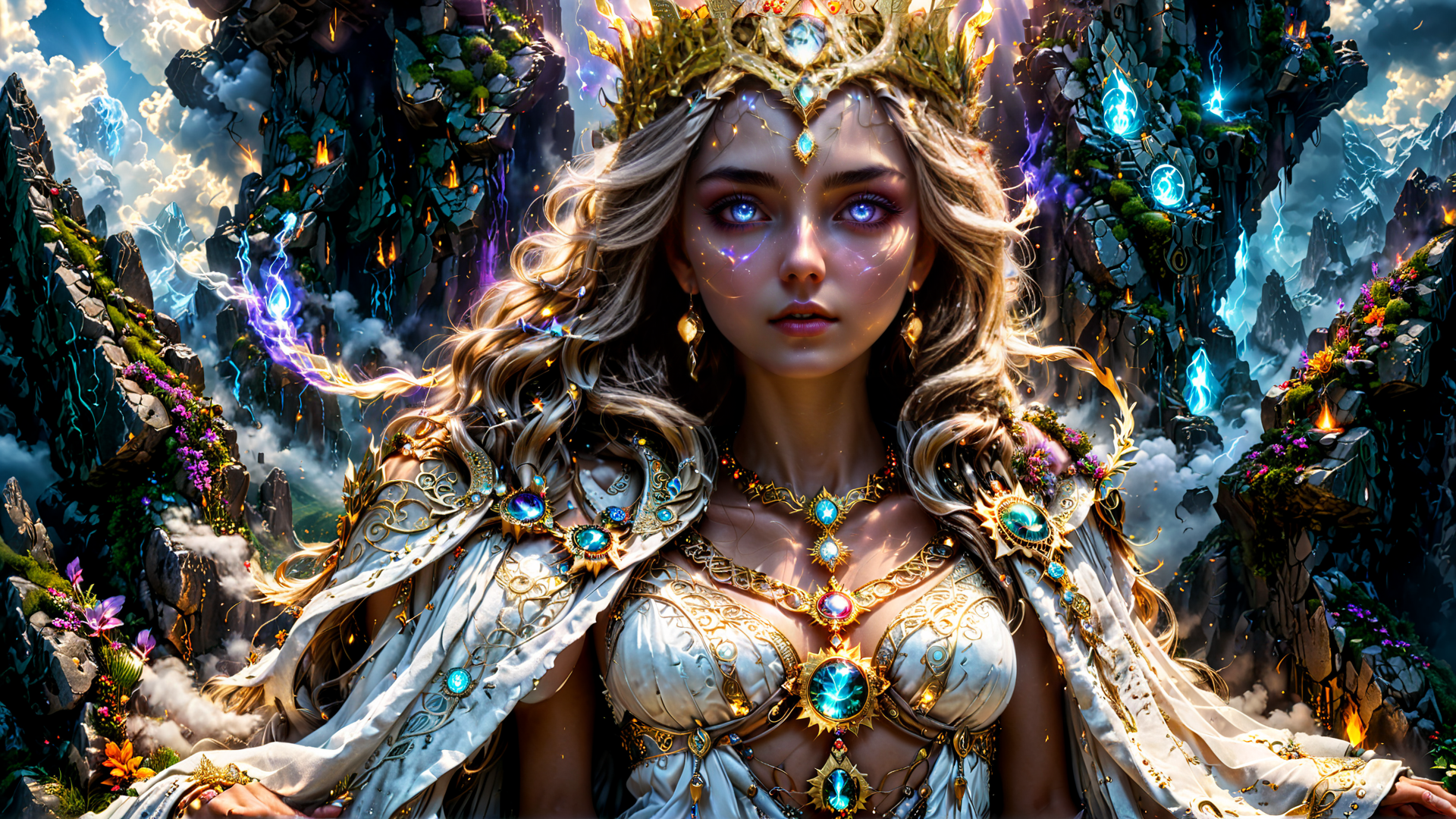 AI generated wallpaper featuring queen, fairy, goddess