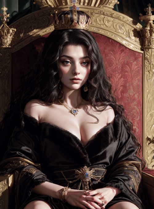 queen, woman, throne