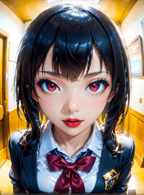 girl, school uniform, anime, corridor, door