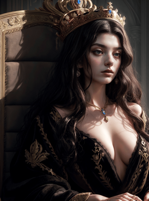 queen, crown, gown