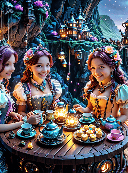 princesses, tea party, castle