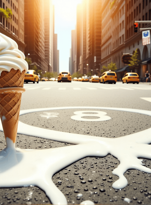 ice cream, street, taxi