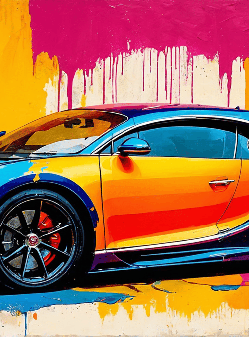 car, Bugatti, sports car, painting