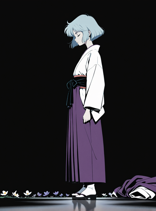 woman, kimono, flowers, fabric
