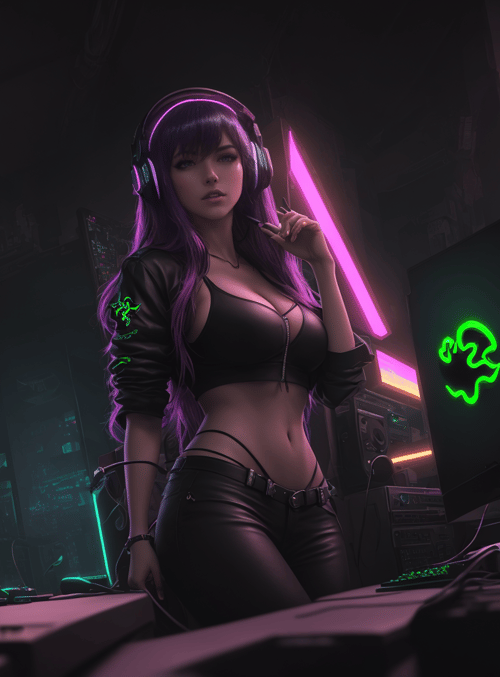 woman, gamer, headphones