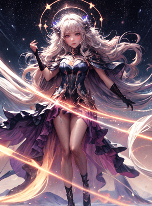 goddess, anime, space